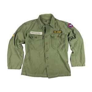 Vtg 60s US Army OG-107 Type I Utility Shirt Men's Medium Third Army Made in USA